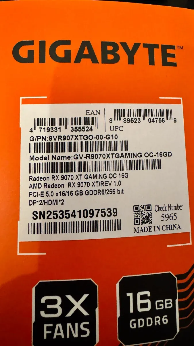 RX 9070 XT Gaming OC 16GB GDDR6 Precintada afbeelding 4