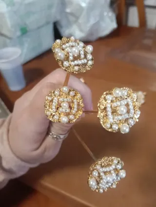 Aderezo fallera niña oro y perlas