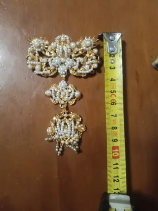 Aderezo fallera niña oro y perlas