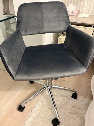 Silla de escritorio gris terciopelo