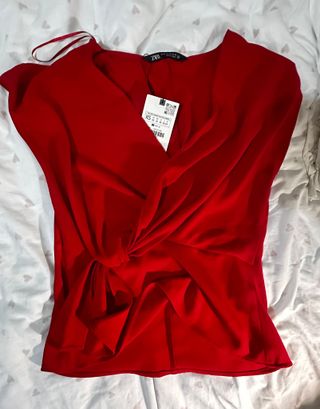 Blusa Zara Roja Talla XS