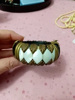 Bracciale vintage anni '70 oro e bianco