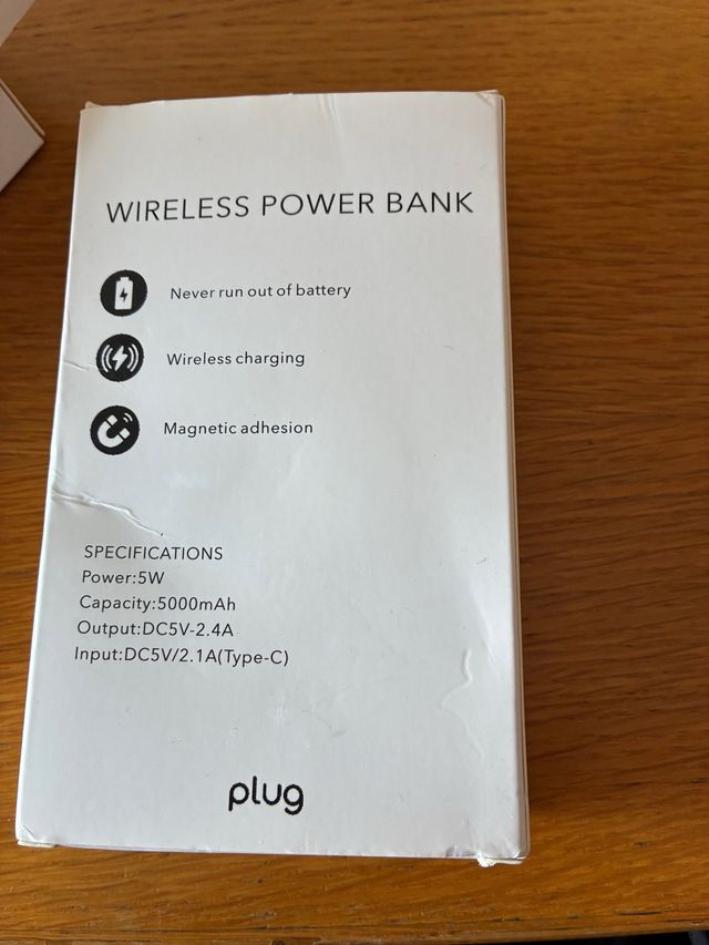 Cargador Inalámbrico Portátil Plug 5000 mAh