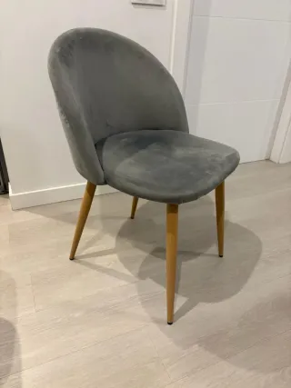 Sillas Sklum Terciopelo Gris (4 uds)