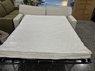 Sofá Cama Beige Tela + Colchón Matrimonial