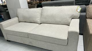 Sofá Cama Beige Tela + Colchón Matrimonial