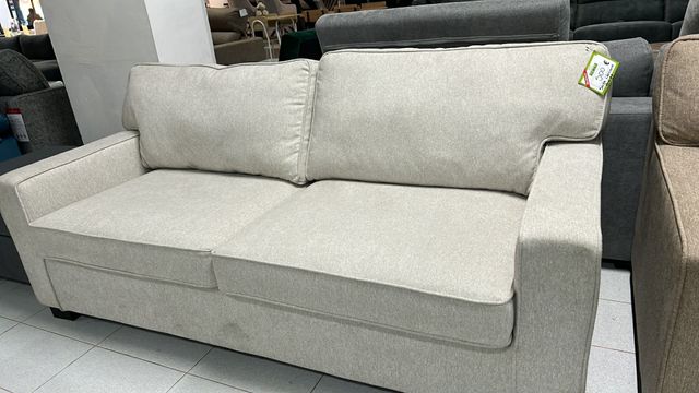 Sofá Cama Beige Tela + Colchón Matrimonial