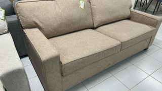 Sofá Cama Beige Tela + Colchón Matrimonial