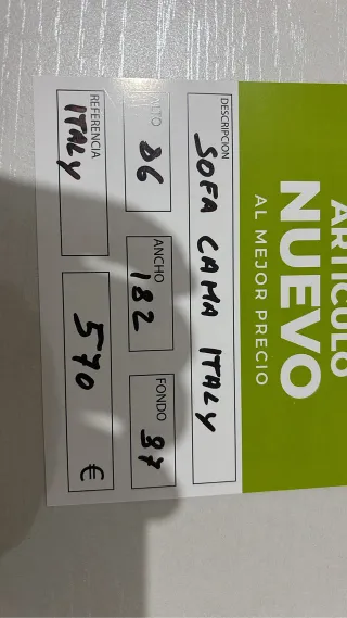 Sofá Cama Beige Tela + Colchón Matrimonial