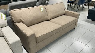 Sofá Cama Beige Tela + Colchón Matrimonial