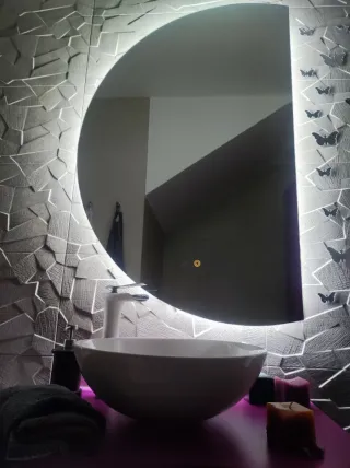 Espejo semicircular sin marco 60x90