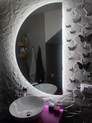 Espejo semicircular sin marco 60x90