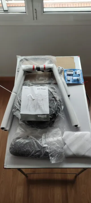 Taburete Vasagle Negro Giratorio