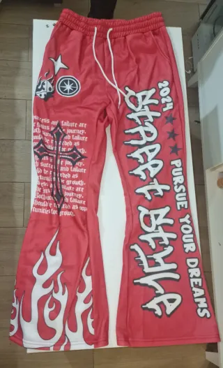 Pantalón chándal Y2K rojo y blanco
