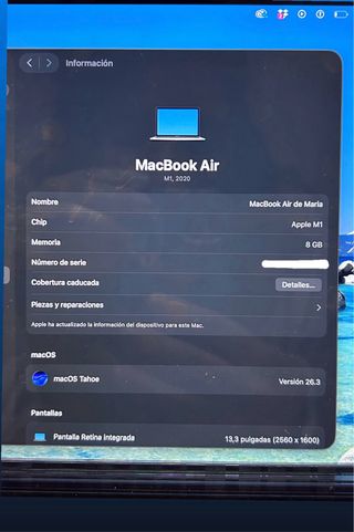 MacBook Air M1 2020 8GB Plata