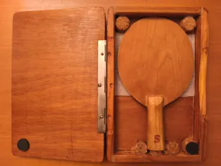 Estuche y Pala Tenis Mesa Artesanal