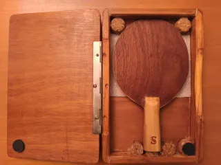 Estuche y Pala Tenis Mesa Artesanal