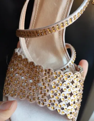 Sandali gioiello dorati donna Tg 39