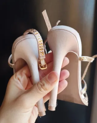 Sandali gioiello dorati donna Tg 39