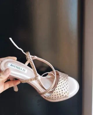 Sandali gioiello dorati donna Tg 39