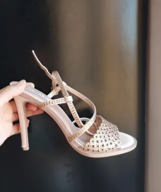 Sandali gioiello dorati donna Tg 39