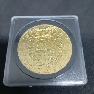 1699 ESPAÑA MONEDA ANTIGUA BAÑADA EN ORO