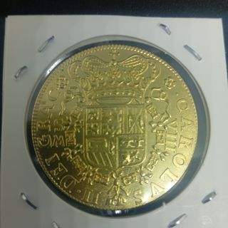 1699 ESPAÑA MONEDA ANTIGUA BAÑADA EN ORO