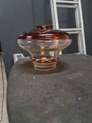 Tulipa lámpara cristal ámbar antigua