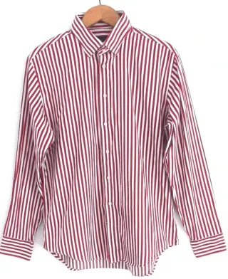 Camisa Zara Hombre Talla 43 / XL Rayas Rojas