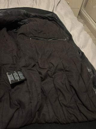 Chaqueta Bomber Cuero Negra