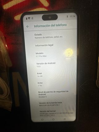 Movil i17 Pro Max 1TB Plata