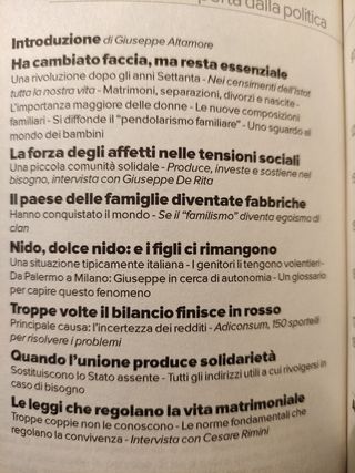 FAMIGLIA - Un'impresa riscoperta dalla politica