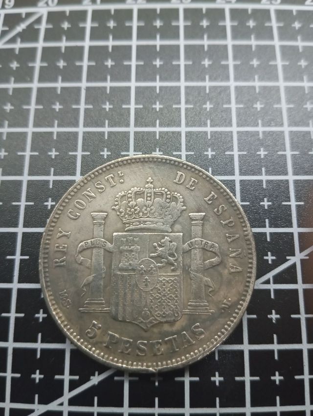 1888 Spagna 5 Pesetas Moneta da Collezione