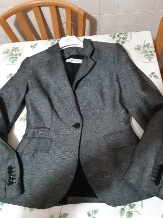 Giacca Nuova  Zara Basic Tg. M Lino/Viscosa Grigia