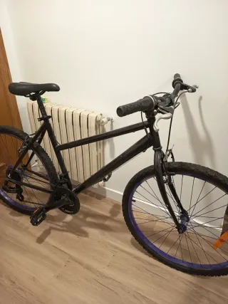 Bicicleta Negra Ruedas Moradas