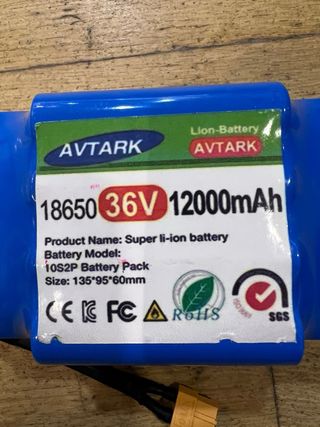 Bateria AVTARK 36V 12000mAh Li-ion