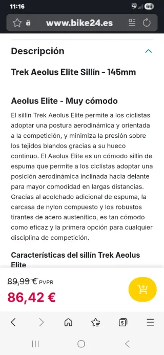Sillín trek AEOLUS ELITE