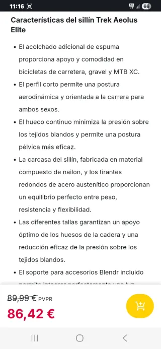 Sillín trek AEOLUS ELITE