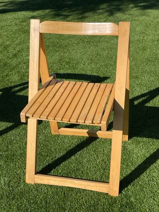 Pack 4 Sillas Plegables Madera Mid Century Vintage