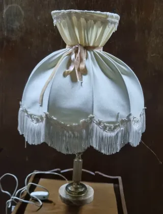 2 Lámparas Vintage Mármol y Tela