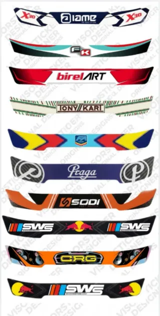 Pegatina Visera Casco Kart alta calidad