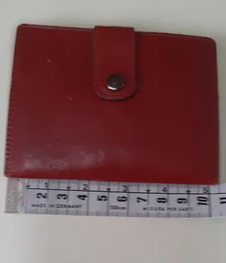 Monedero Billetero Piel Vaca en burdeos