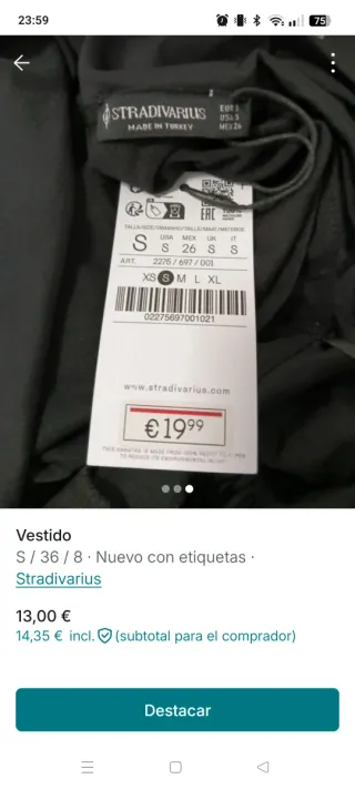 Vestido Stradivarius de manga larga y fino