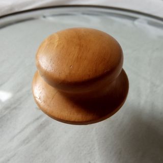 Tapadera de cristal grande con pomo madera