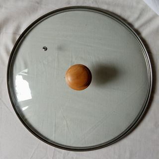Tapadera de cristal grande con pomo madera
