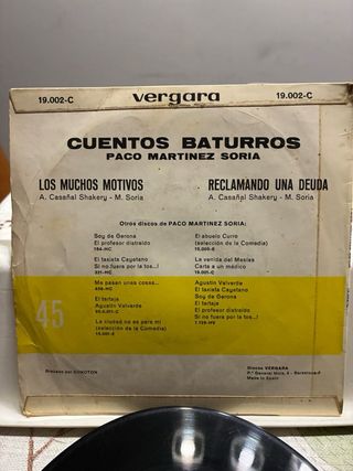 Vinilo Paco Martinez Soria Cuentos Baturros 2