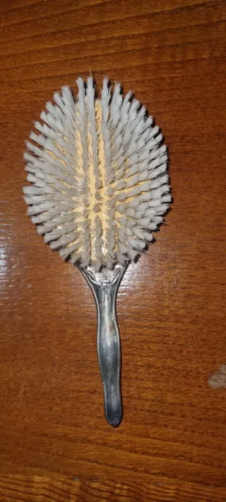 Juego tocador alpaca y cristal tallado