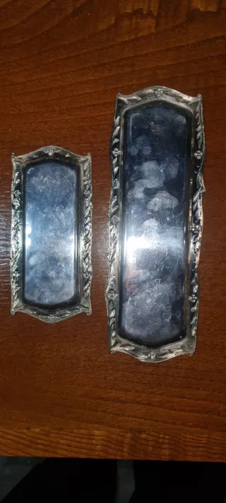 Juego tocador alpaca y cristal tallado