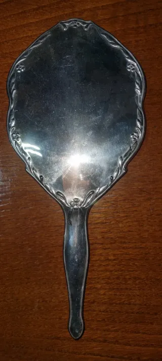 Juego tocador alpaca y cristal tallado