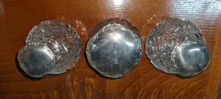 Juego tocador alpaca y cristal tallado